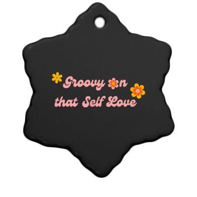 Groovy Self Love Ceramic Star Ornament