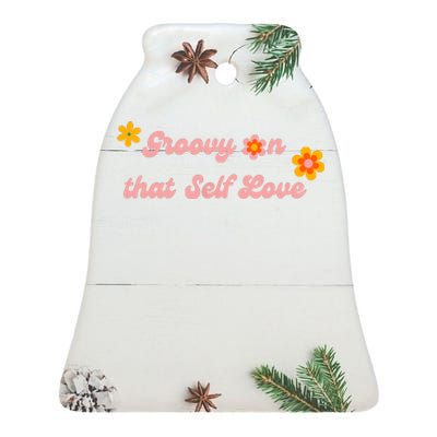 Groovy Self Love Ceramic Bell Ornament