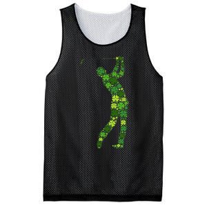 Golf Swing Lucky Green Shamrock Clover St Patricks Day Mesh Reversible Basketball Jersey Tank