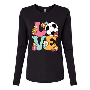 Groovy Soccer Love Cute Soccer Lover Womens Cotton Relaxed Long Sleeve T-Shirt