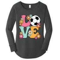 Groovy Soccer Love Cute Soccer Lover Women's Perfect Tri Tunic Long Sleeve Shirt