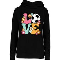 Groovy Soccer Love Cute Soccer Lover Womens Funnel Neck Pullover Hood