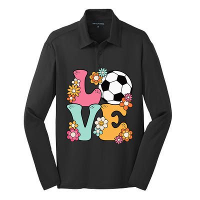 Groovy Soccer Love Cute Soccer Lover Silk Touch Performance Long Sleeve Polo