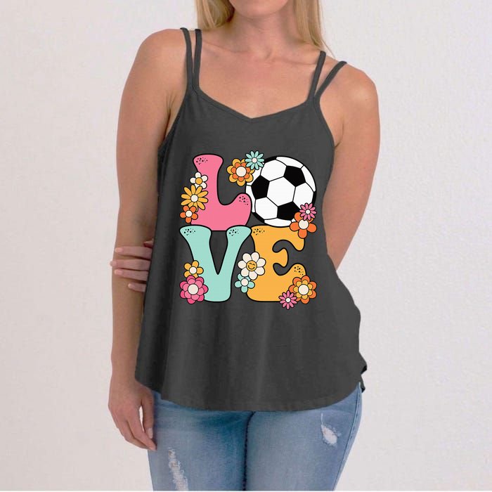 Groovy Soccer Love Cute Soccer Lover Women's Strappy Tank