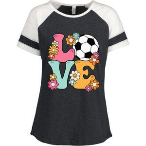 Groovy Soccer Love Cute Soccer Lover Enza Ladies Jersey Colorblock Tee