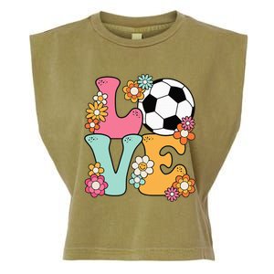 Groovy Soccer Love Cute Soccer Lover Garment-Dyed Women's Muscle Tee