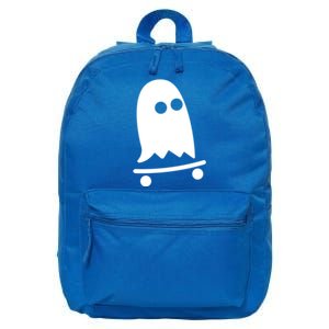 Ghost Skateboarding Lazy Halloween Costume Fun Skateboard Gift 16 in Basic Backpack