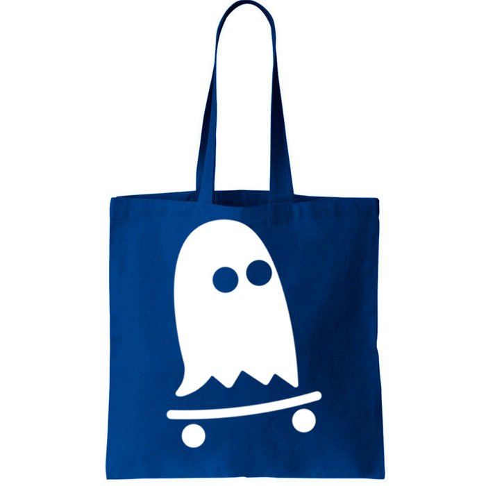 Ghost Skateboarding Lazy Halloween Costume Fun Skateboard Gift Tote Bag