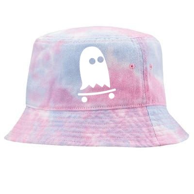 Ghost Skateboarding Lazy Halloween Costume Fun Skateboard Gift Tie-Dyed Bucket Hat