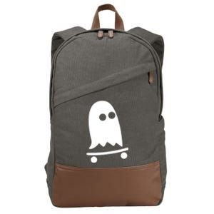 Ghost Skateboarding Lazy Halloween Costume Fun Skateboard Gift Cotton Canvas Backpack