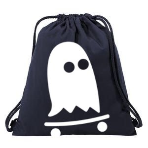 Ghost Skateboarding Lazy Halloween Costume Fun Skateboard Gift Drawstring Bag