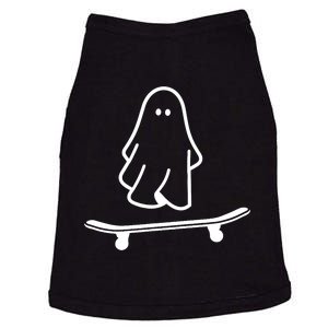 Ghost Skateboard Lazy Halloween Costume Funny Skateboarding Doggie Tank