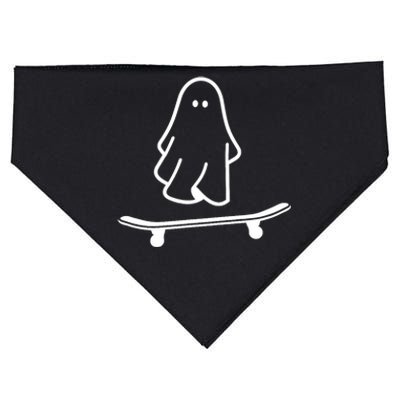 Ghost Skateboard Lazy Halloween Costume Funny Skateboarding USA-Made Doggie Bandana