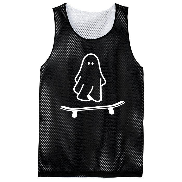 Ghost Skateboard Lazy Halloween Costume Funny Skateboarding Mesh Reversible Basketball Jersey Tank