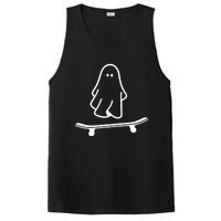 Ghost Skateboard Lazy Halloween Costume Funny Skateboarding PosiCharge Competitor Tank