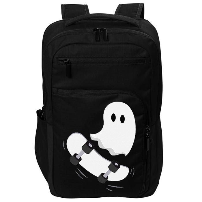 Ghost Skateboard Lazy Halloween Costume Funny Skateboarding Impact Tech Backpack