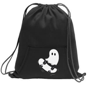 Ghost Skateboard Lazy Halloween Costume Funny Skateboarding Sweatshirt Cinch Pack Bag