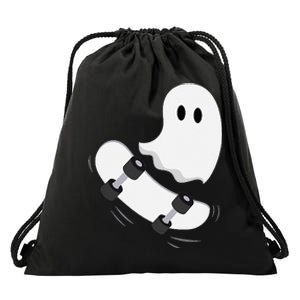 Ghost Skateboard Lazy Halloween Costume Funny Skateboarding Drawstring Bag