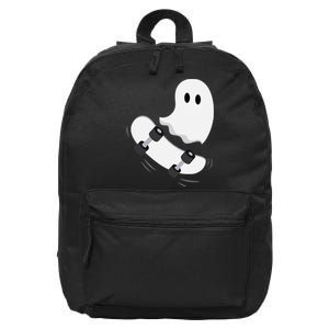 Ghost Skateboard Lazy Halloween Costume Funny Skateboarding 16 in Basic Backpack