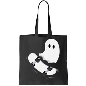 Ghost Skateboard Lazy Halloween Costume Funny Skateboarding Tote Bag