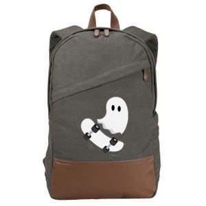 Ghost Skateboard Lazy Halloween Costume Funny Skateboarding Cotton Canvas Backpack