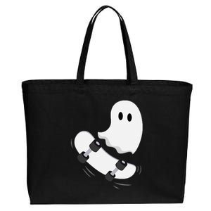 Ghost Skateboard Lazy Halloween Costume Funny Skateboarding Cotton Canvas Jumbo Tote