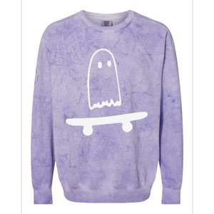 Ghost Skateboard Lazy Halloween Funny Skateboarding Colorblast Crewneck Sweatshirt