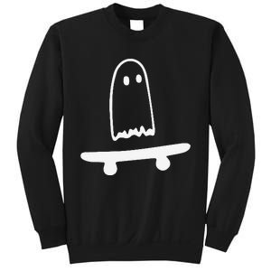 Ghost Skateboard Lazy Halloween Funny Skateboarding Sweatshirt