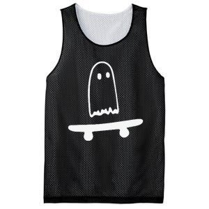 Ghost Skateboard Lazy Halloween Funny Skateboarding Mesh Reversible Basketball Jersey Tank