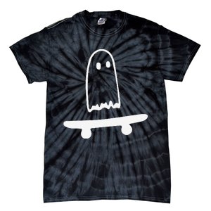 Ghost Skateboard Lazy Halloween Funny Skateboarding Tie-Dye T-Shirt