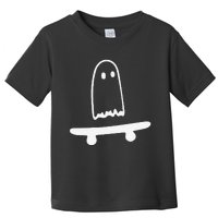 Ghost Skateboard Lazy Halloween Funny Skateboarding Toddler T-Shirt