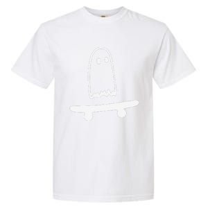 Ghost Skateboard Lazy Halloween Funny Skateboarding Garment-Dyed Heavyweight T-Shirt