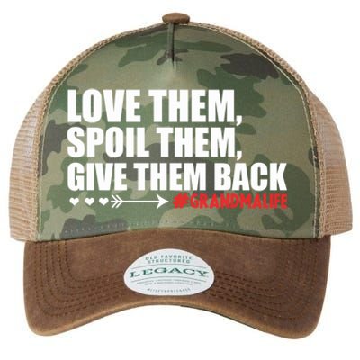 Grandma Spoils Love Them Spoil Them Give Them Back Gift Legacy Tie Dye Trucker Hat