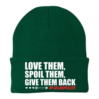 Grandma Spoils Love Them Spoil Them Give Them Back Gift Knit Cap Winter Beanie