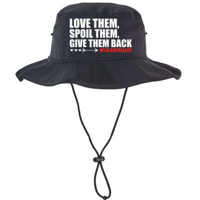 Grandma Spoils Love Them Spoil Them Give Them Back Gift Legacy Cool Fit Booney Bucket Hat