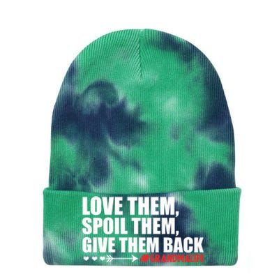 Grandma Spoils Love Them Spoil Them Give Them Back Gift Tie Dye 12in Knit Beanie