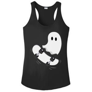 Ghost Skateboard Lazy Halloween Costume Funny Skateboarding Gift Ladies PosiCharge Competitor Racerback Tank