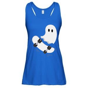 Ghost Skateboard Lazy Halloween Costume Funny Skateboarding Gift Ladies Essential Flowy Tank