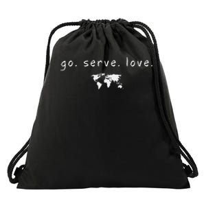 Go Serve Love World Mission Trip Ministry Christian Drawstring Bag