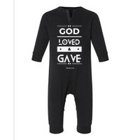 God So Loved The World He Gave His Son Christian Bible Infant Fleece One Piece