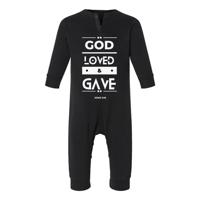 God So Loved The World He Gave His Son Christian Bible Infant Fleece One Piece