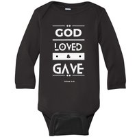 God So Loved The World He Gave His Son Christian Bible Baby Long Sleeve Bodysuit