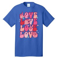 Groovy Sign Language Valentines Day Love Asl Finger Spelling Great Gift Tall T-Shirt