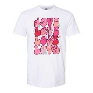 Groovy Sign Language Valentines Day Love Asl Finger Spelling Great Gift Softstyle CVC T-Shirt