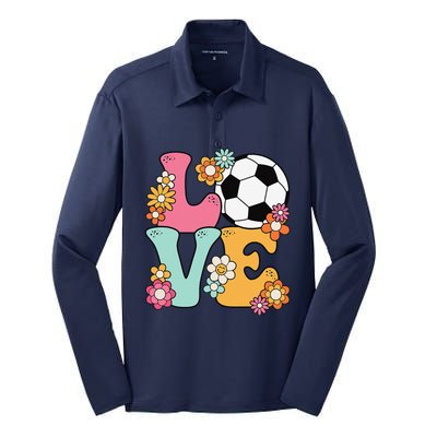 Groovy Soccer Love Cute Soccer Lover Silk Touch Performance Long Sleeve Polo