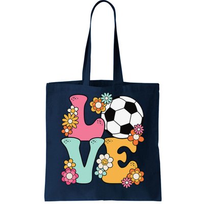 Groovy Soccer Love Cute Soccer Lover Tote Bag