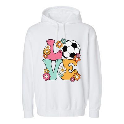 Groovy Soccer Love Cute Soccer Lover Garment-Dyed Fleece Hoodie