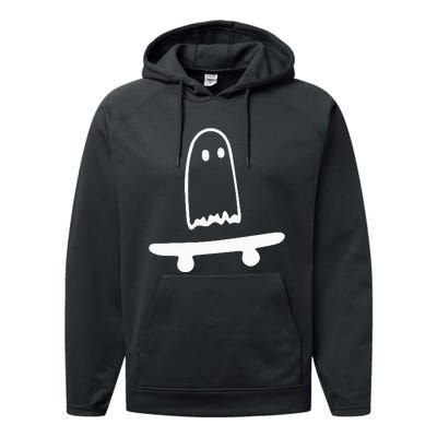 Ghost Skateboard Lazy Halloween Costume Funny Skateboarding Performance Fleece Hoodie