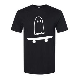 Ghost Skateboard Lazy Halloween Costume Funny Skateboarding Softstyle CVC T-Shirt