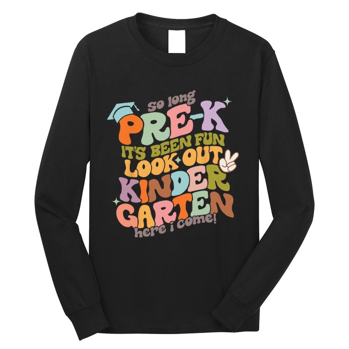 Groovy So Long Prek Look Out Kindergarten Back to School Long Sleeve Shirt